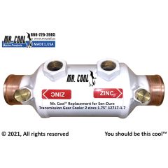 12717-1-7 Sen-Dure Transmission Gear Cooler 2 zincs 1.75"
