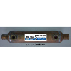 MRC 209 EE-05C -- 2x9 STANDARD OIL COOLER, COPPER 3/8'' HOSE for the water connection