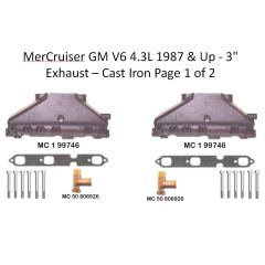 MerCruiser GM V6 4.3L 1987 & Up - 3" Exhaust